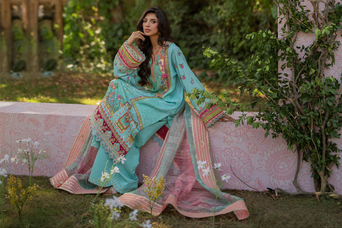 Qalamkar | Luxe Silk | UA-06 SARA - Official Qalamkar stockist in UK - Sakeena London