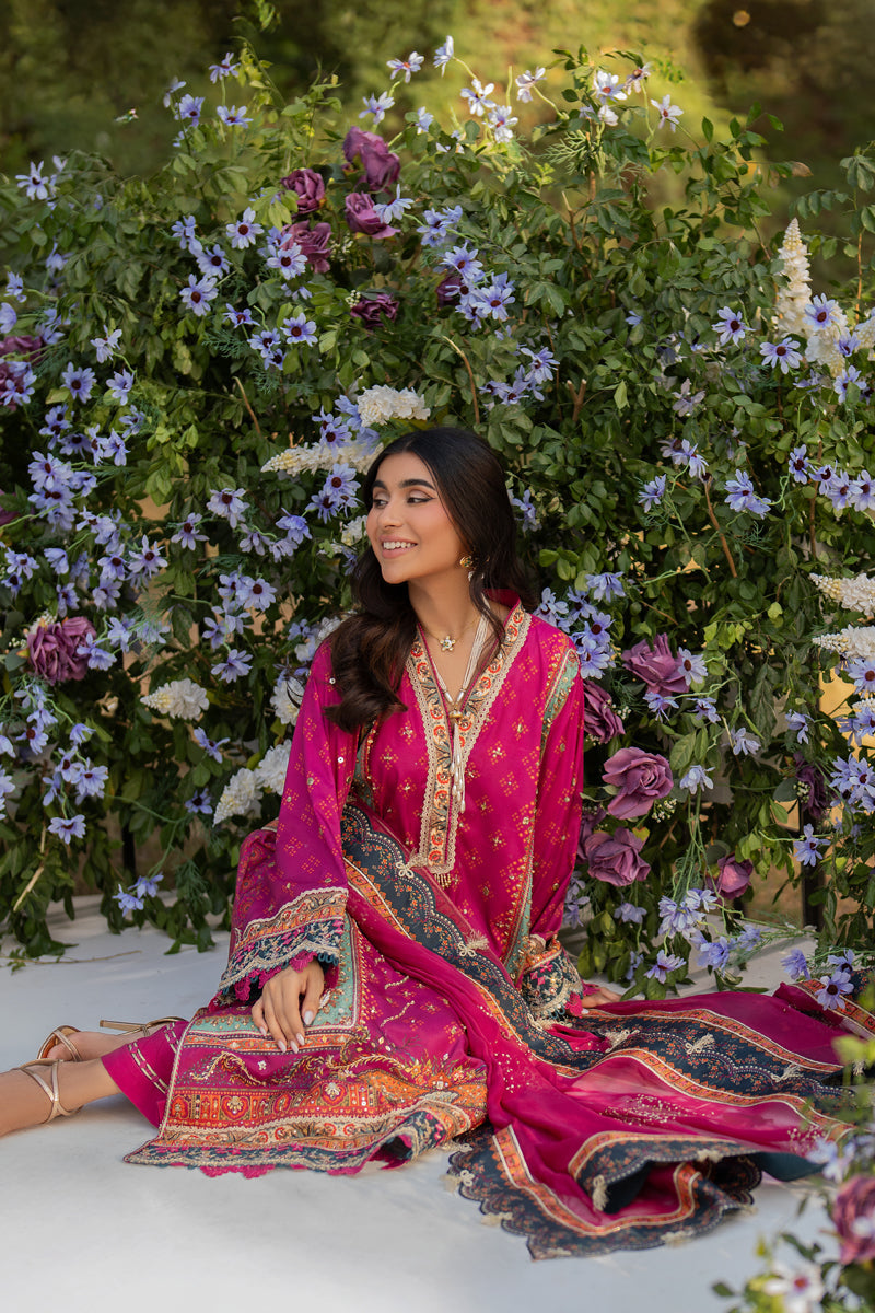 Qalamkar | Luxe Silk | UA-01 ELIA - Official Qalamkar stockist in UK - Sakeena London