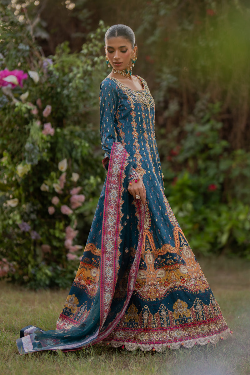 Qalamkar | Luxe Silk | UA-09 TINA - Official Qalamkar stockist in UK - Sakeena London