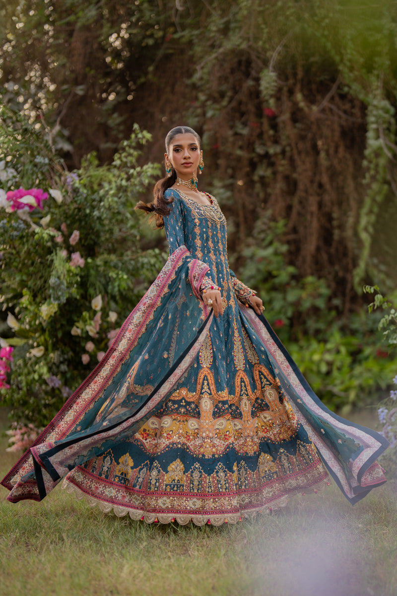 Qalamkar | Luxe Silk | UA-09 TINA - Official Qalamkar stockist in UK - Sakeena London