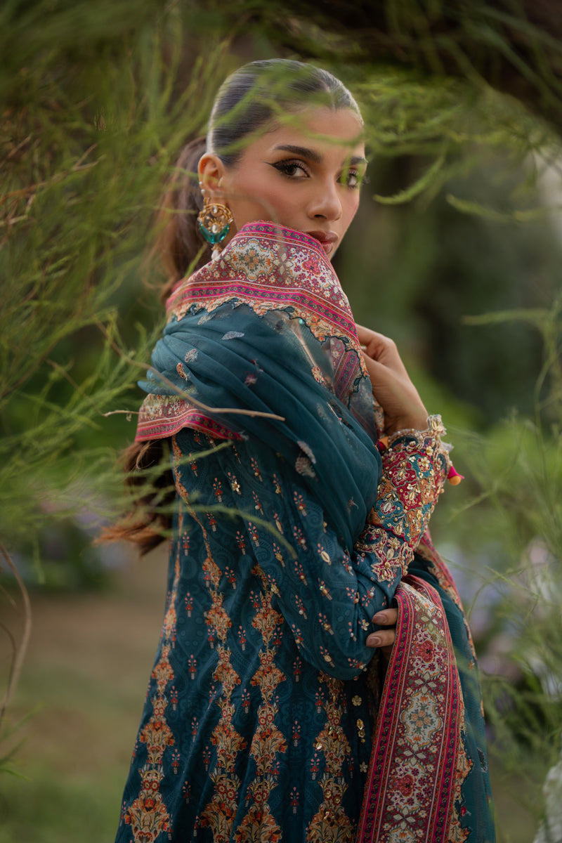 Qalamkar | Luxe Silk | UA-09 TINA - Official Qalamkar stockist in UK - Sakeena London