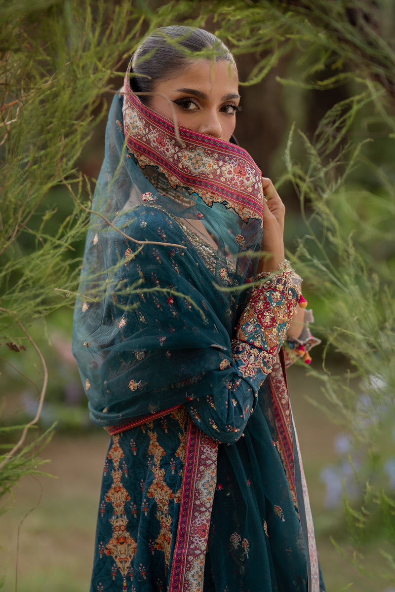 Qalamkar | Luxe Silk | UA-09 TINA - Official Qalamkar stockist in UK - Sakeena London