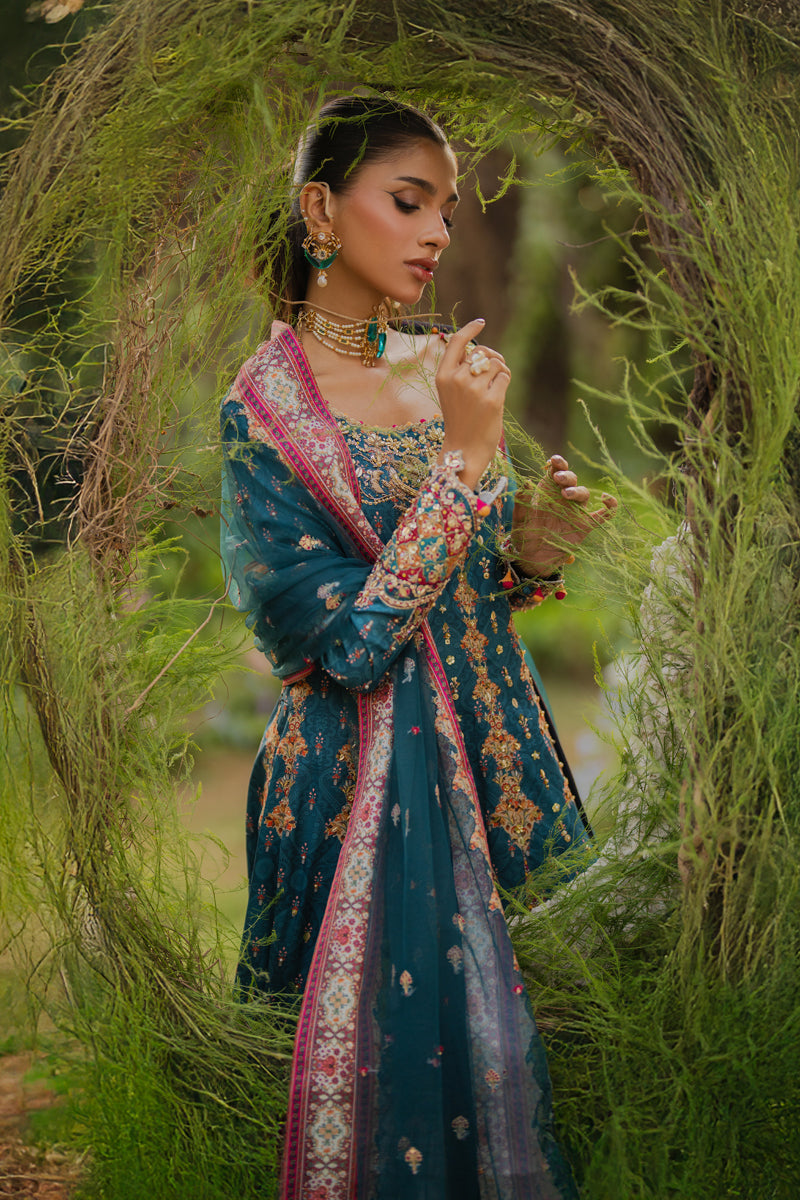 Qalamkar | Luxe Silk | UA-09 TINA - Official Qalamkar stockist in UK - Sakeena London