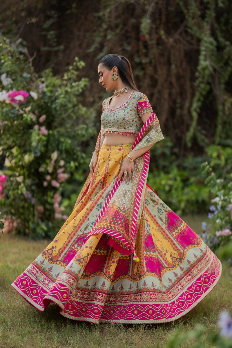 Qalamkar | Luxe Silk | UA-08 LUNA - Official Qalamkar stockist in UK - Sakeena London
