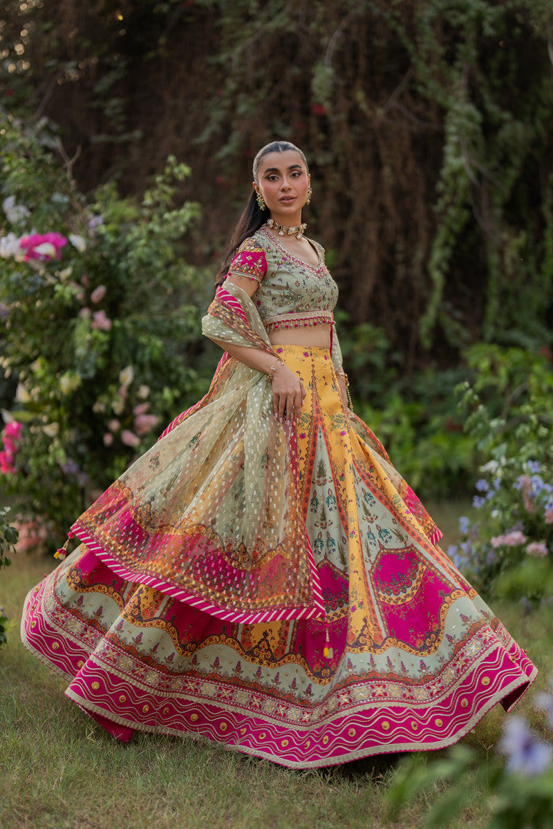 Qalamkar | Luxe Silk | UA-08 LUNA - Official Qalamkar stockist in UK - Sakeena London