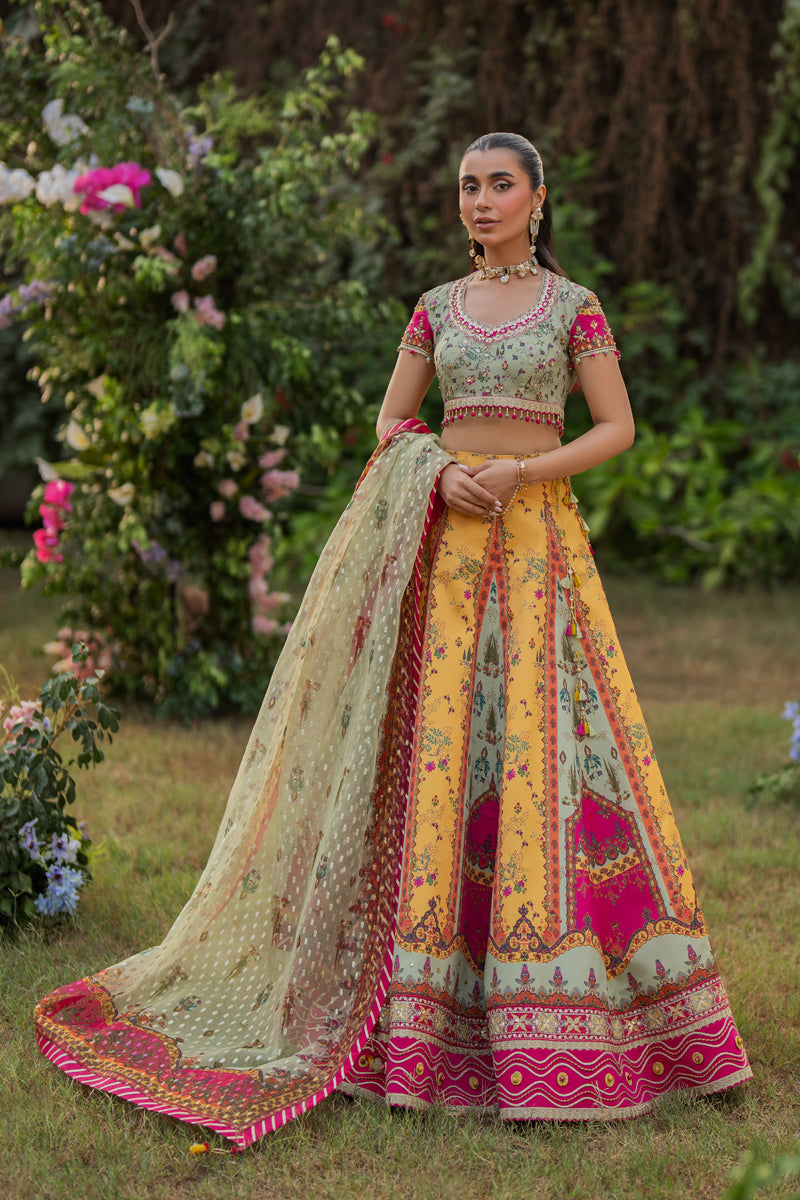 Qalamkar | Luxe Silk | UA-08 LUNA - Official Qalamkar stockist in UK - Sakeena London