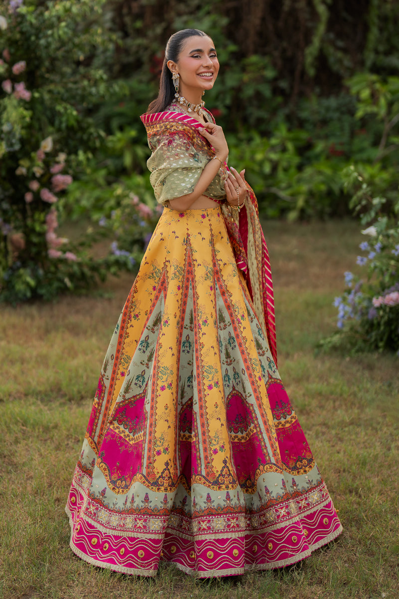 Qalamkar | Luxe Silk | UA-08 LUNA - Official Qalamkar stockist in UK - Sakeena London