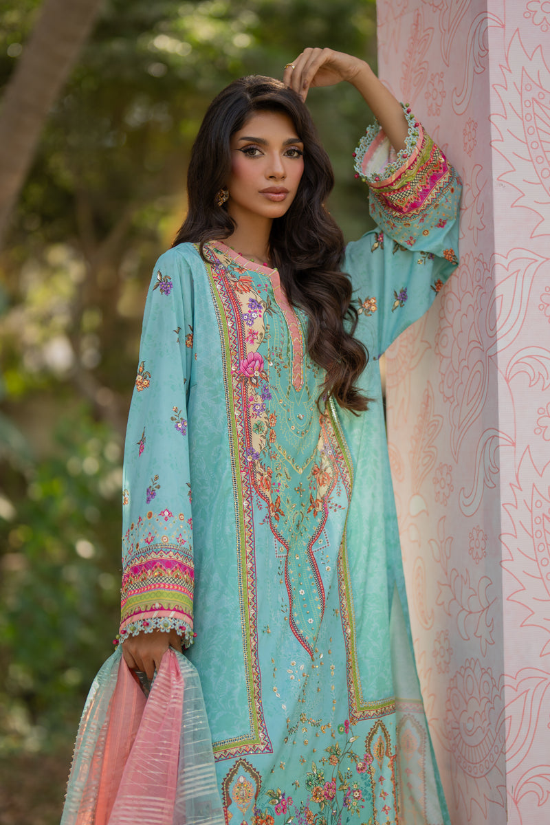 Qalamkar | Luxe Silk | UA-06 SARA - Official Qalamkar stockist in UK - Sakeena London