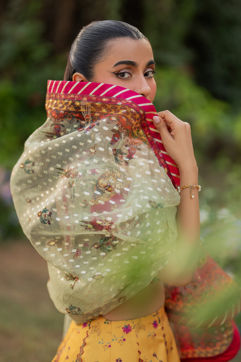 Qalamkar | Luxe Silk | UA-08 LUNA - Official Qalamkar stockist in UK - Sakeena London