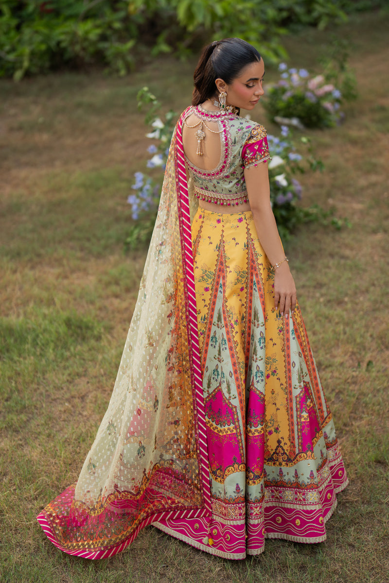 Qalamkar | Luxe Silk | UA-08 LUNA - Official Qalamkar stockist in UK - Sakeena London