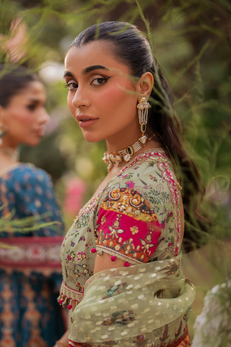 Qalamkar | Luxe Silk | UA-08 LUNA - Official Qalamkar stockist in UK - Sakeena London