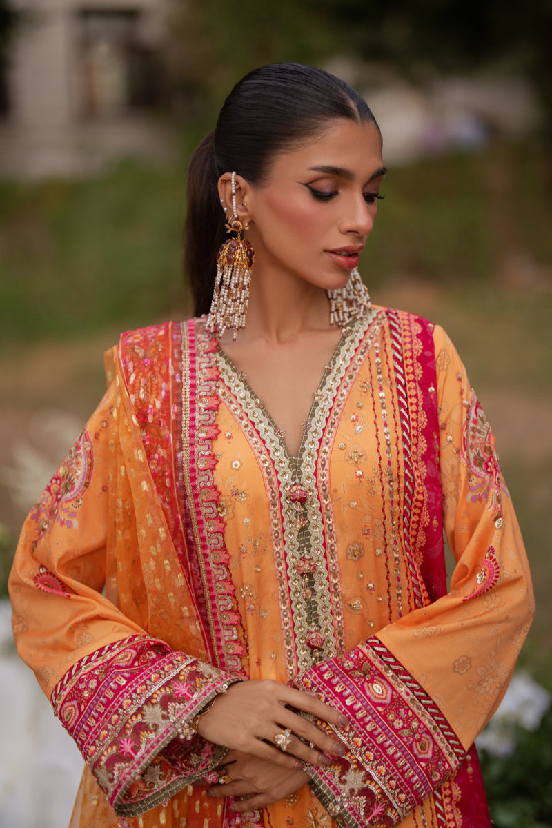 Qalamkar | Luxe Silk | UA-05 FIORE - Official Qalamkar stockist in UK - Sakeena London