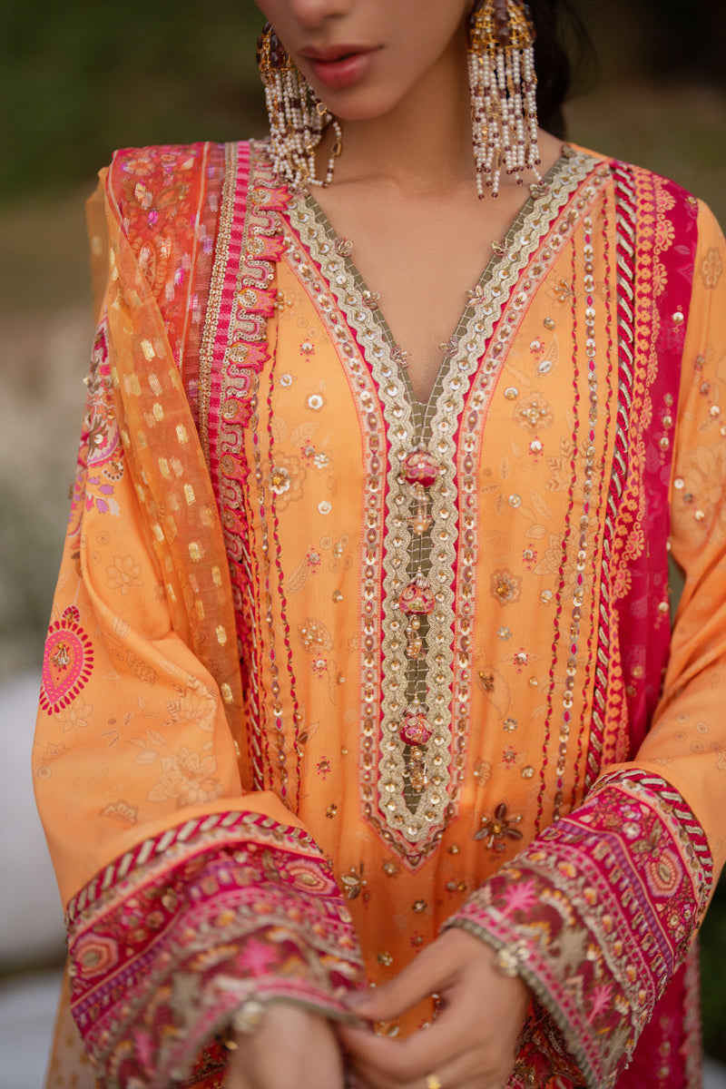 Qalamkar | Luxe Silk | UA-05 FIORE - Official Qalamkar stockist in UK - Sakeena London