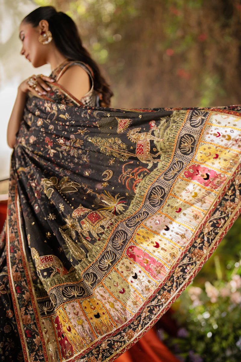 Qalamkar | Luxe Silk | UA-04 AVA - Official Qalamkar stockist in UK - Sakeena London