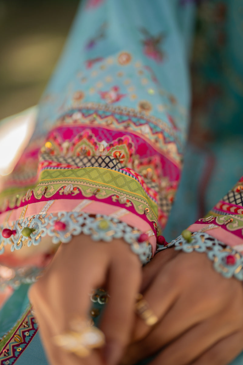 Qalamkar | Luxe Silk | UA-06 SARA - Official Qalamkar stockist in UK - Sakeena London