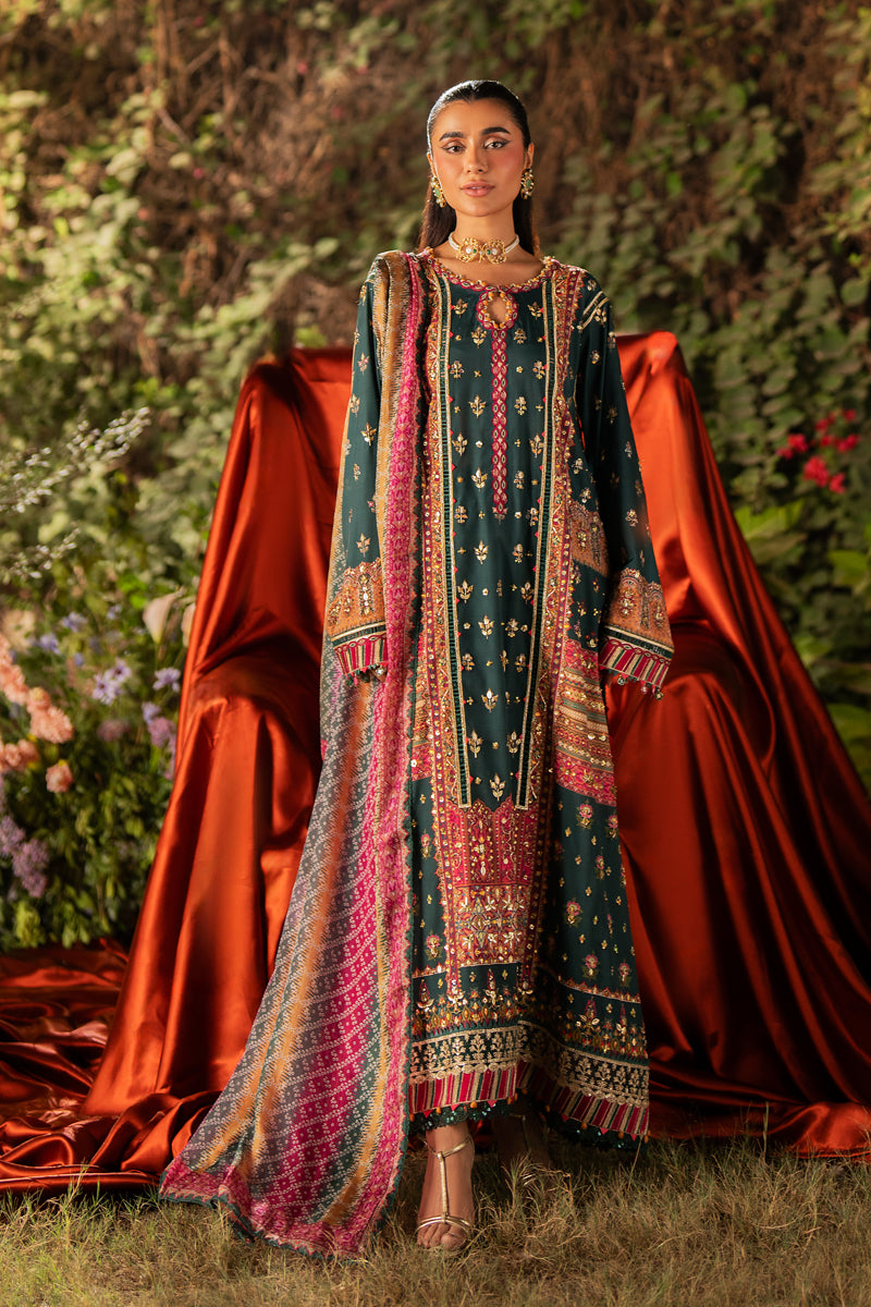 Qalamkar | Luxe Silk | UA-02 NINA - Official Qalamkar stockist in UK - Sakeena London