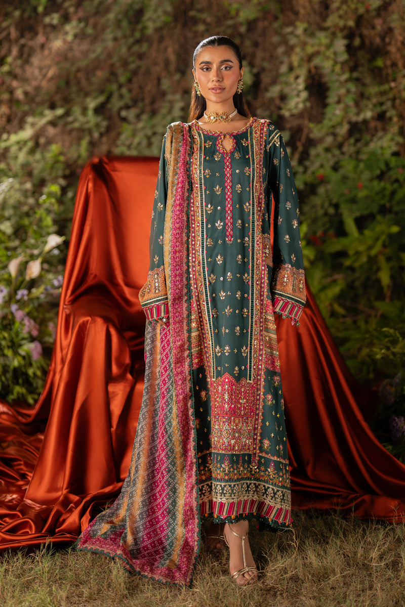 Qalamkar | Luxe Silk | UA-02 NINA - Official Qalamkar stockist in UK - Sakeena London