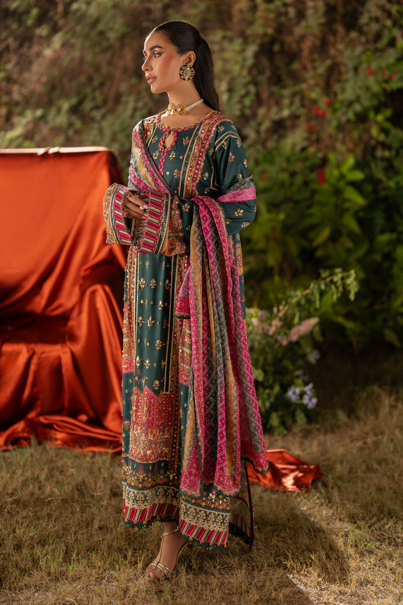 Qalamkar | Luxe Silk | UA-02 NINA - Official Qalamkar stockist in UK - Sakeena London