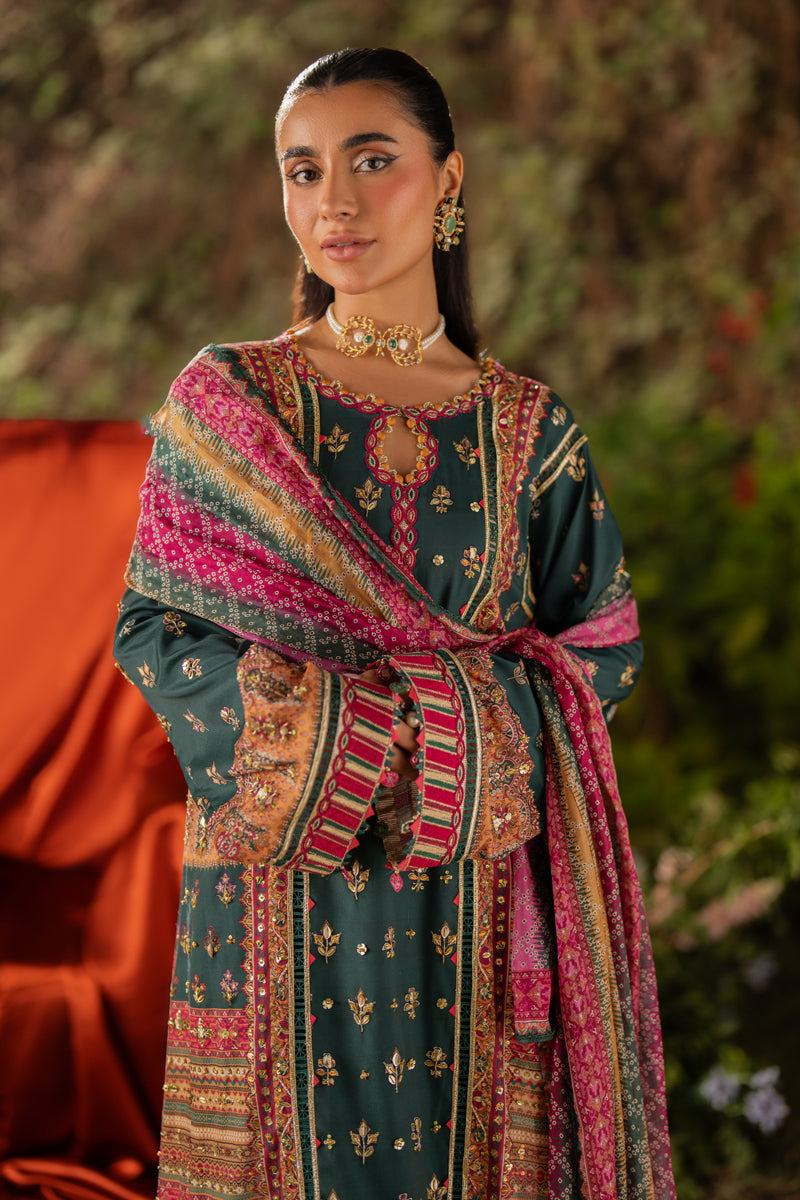 Qalamkar | Luxe Silk | UA-02 NINA - Official Qalamkar stockist in UK - Sakeena London
