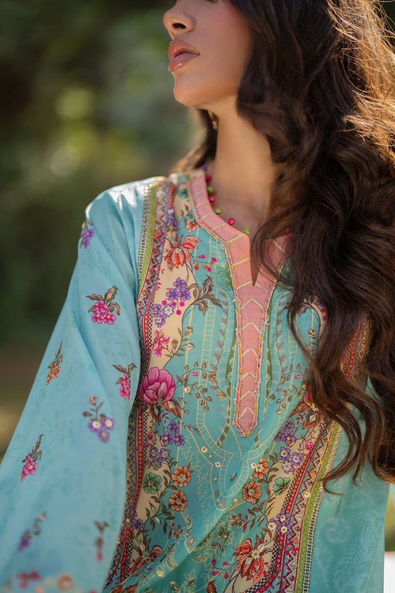 Qalamkar | Luxe Silk | UA-06 SARA - Official Qalamkar stockist in UK - Sakeena London