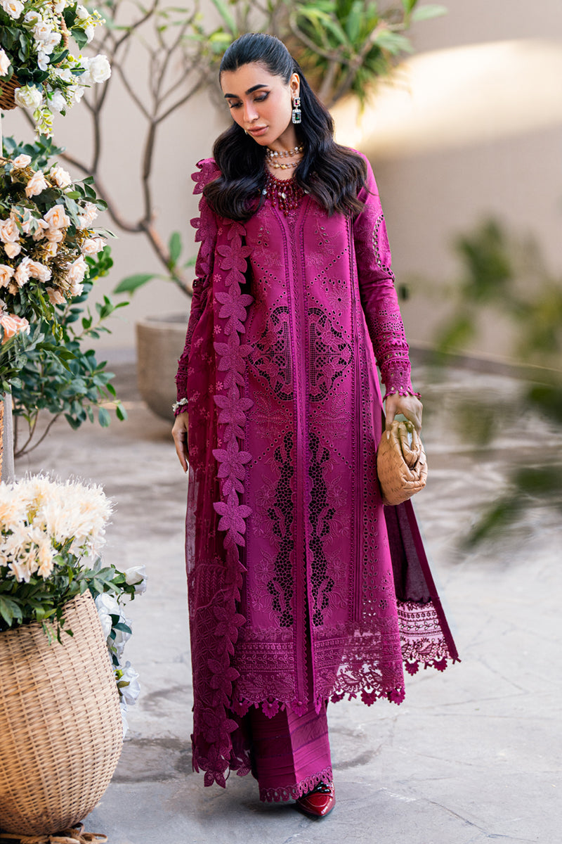 Qalamkar | Sahil Luxury Lawn | FK-11 VIOLET - Official Qalamkar stockist in UK - Sakeena London
