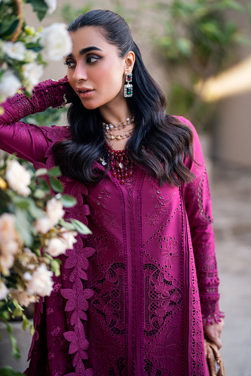 Qalamkar | Sahil Luxury Lawn | FK-11 VIOLET - Official Qalamkar stockist in UK - Sakeena London