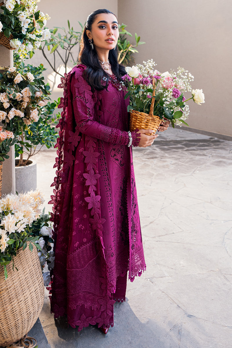 Qalamkar | Sahil Luxury Lawn | FK-11 VIOLET - Official Qalamkar stockist in UK - Sakeena London