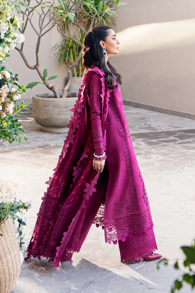 Qalamkar | Sahil Luxury Lawn | FK-11 VIOLET - Official Qalamkar stockist in UK - Sakeena London