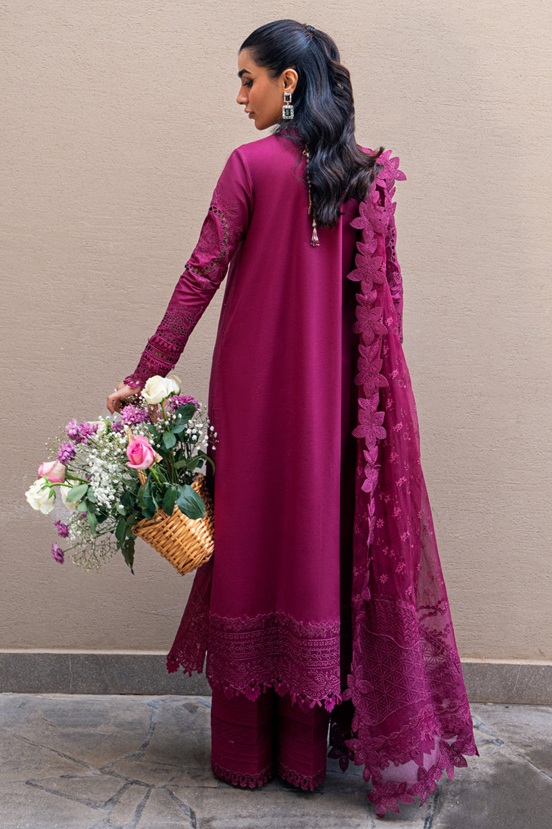 Qalamkar | Sahil Luxury Lawn | FK-11 VIOLET - Official Qalamkar stockist in UK - Sakeena London