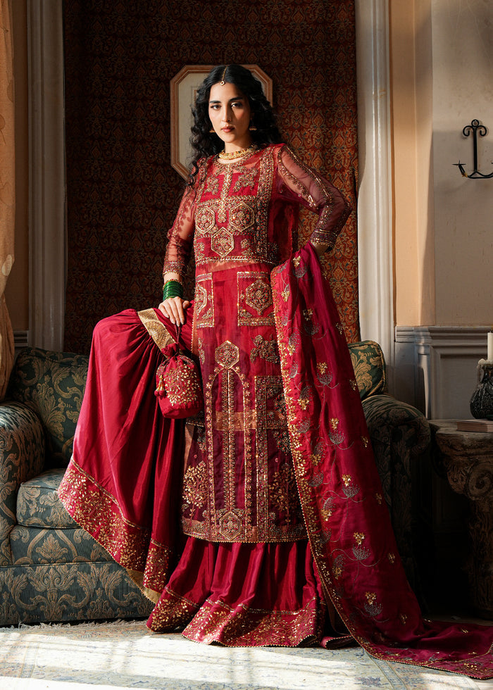 Laj by Lajwanti | Runaway Formals 25 | Ruby Veil - Official Laj by Lajwanti stockist in UK - Sakeena London