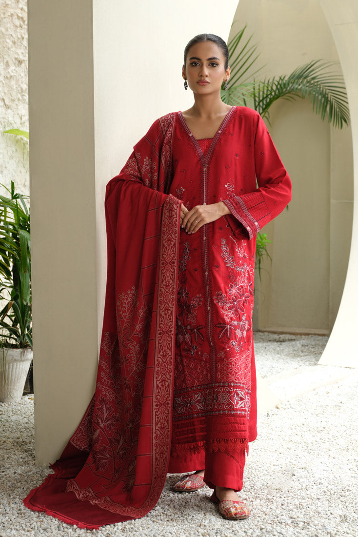 Marjjan | Aangan Embroidered Viscose | MDS-75 (RED) - Official Marjjan stockist in UK - Sakeena London