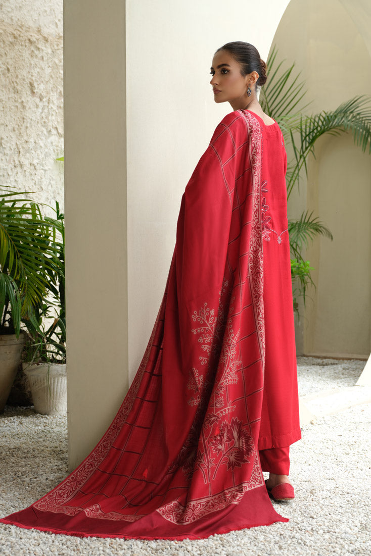 Marjjan | Aangan Embroidered Viscose | MDS-75 (RED) - Official Marjjan stockist in UK - Sakeena London