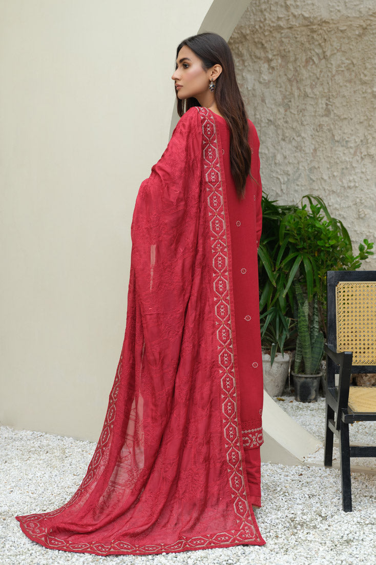 Marjjan | Aangan Embroidered Viscose | SKC-100 (RED) - Official Marjjan stockist in UK - Sakeena London