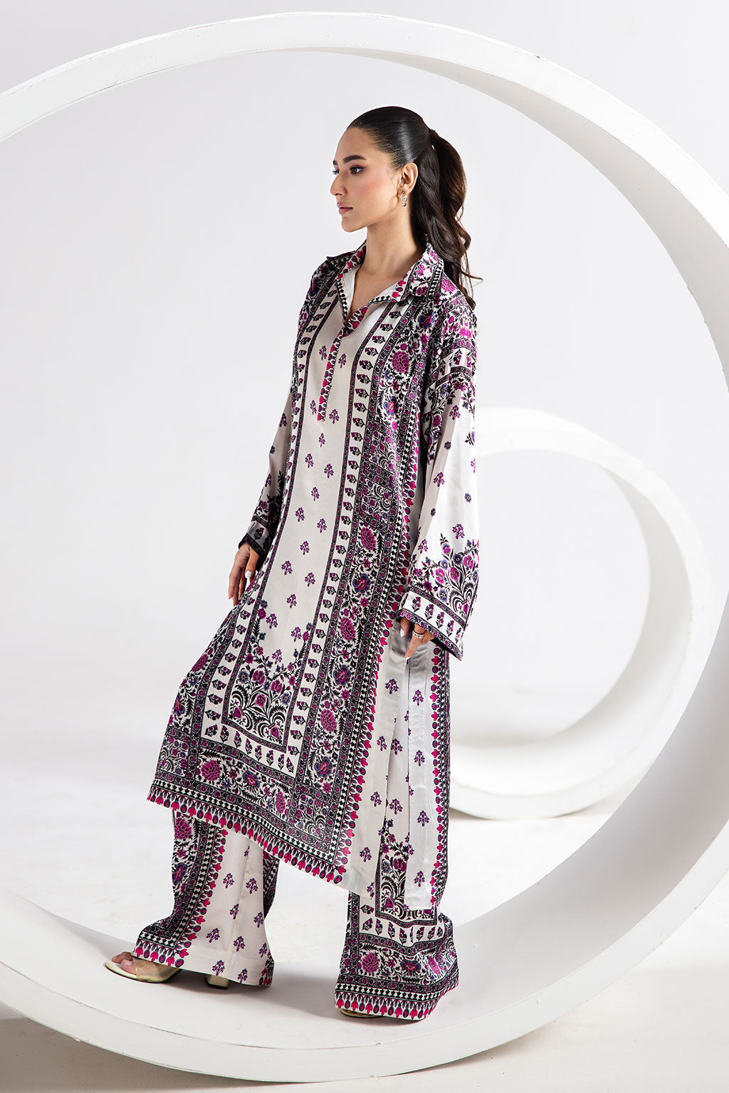 Afsanah | The Print Edit | GARDEN GLAM (extended shirt) AP-103 - Official Afsanah stockist in UK - Sakeena London