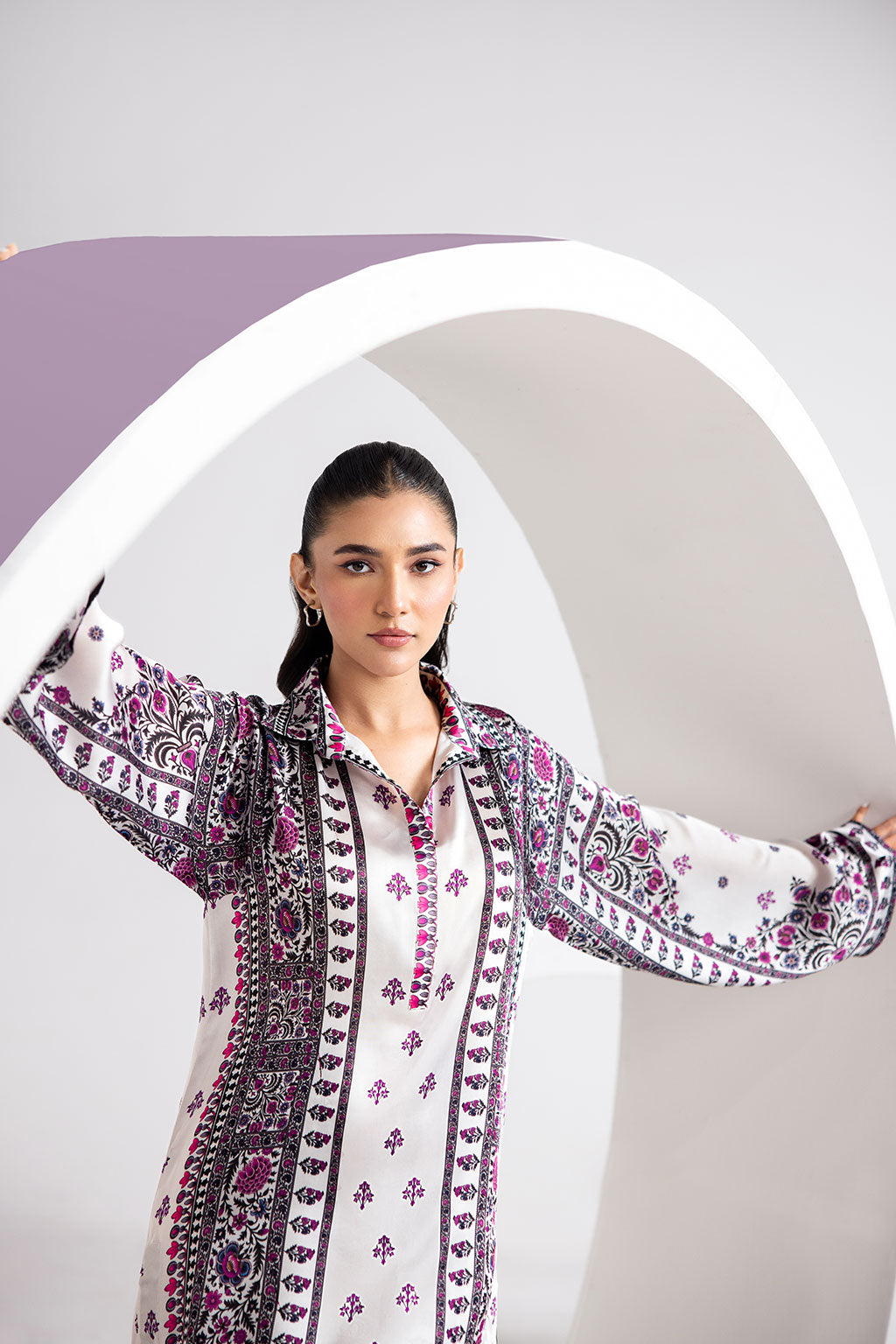 Afsanah | The Print Edit | GARDEN GLAM (extended shirt) AP-103 - Official Afsanah stockist in UK - Sakeena London