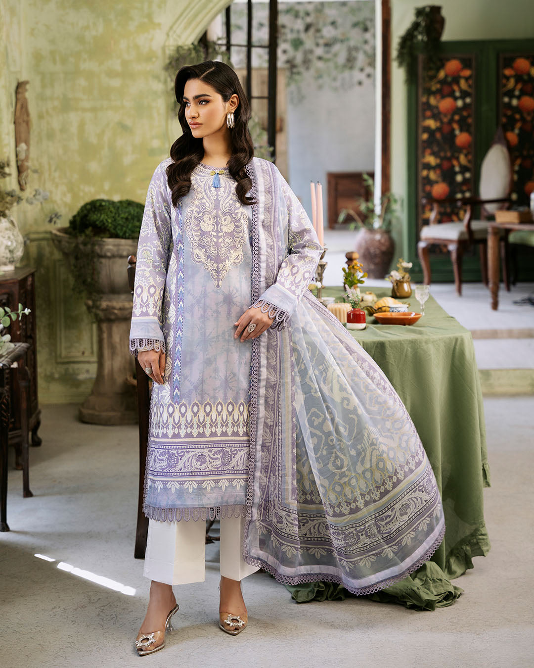 Roheenaz | Flora Printed Lawn | Lumina - Official Roheenaz stockist in UK - Sakeena London