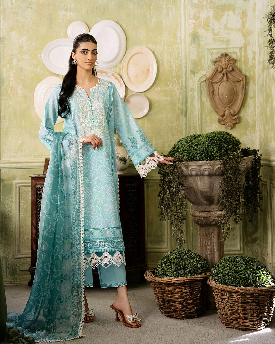 Roheenaz | Flora Printed Lawn | Mirage - Official Roheenaz stockist in UK - Sakeena London