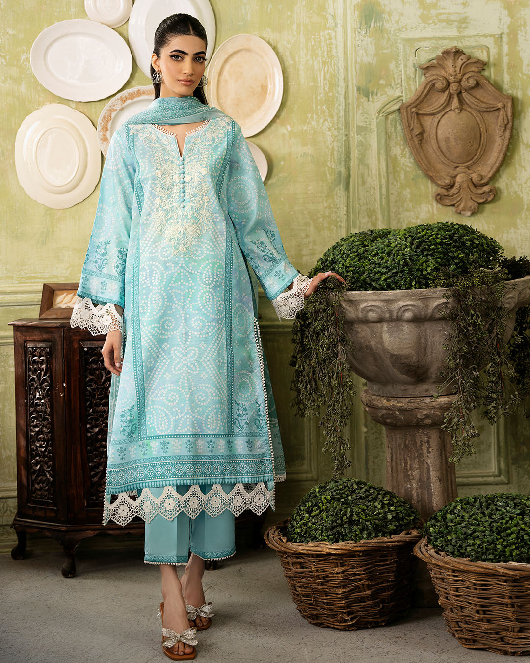 Roheenaz | Flora Printed Lawn | Mirage - Official Roheenaz stockist in UK - Sakeena London