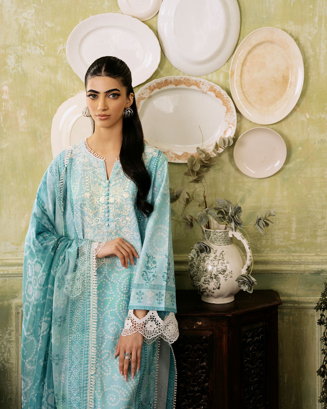 Roheenaz | Flora Printed Lawn | Mirage - Official Roheenaz stockist in UK - Sakeena London