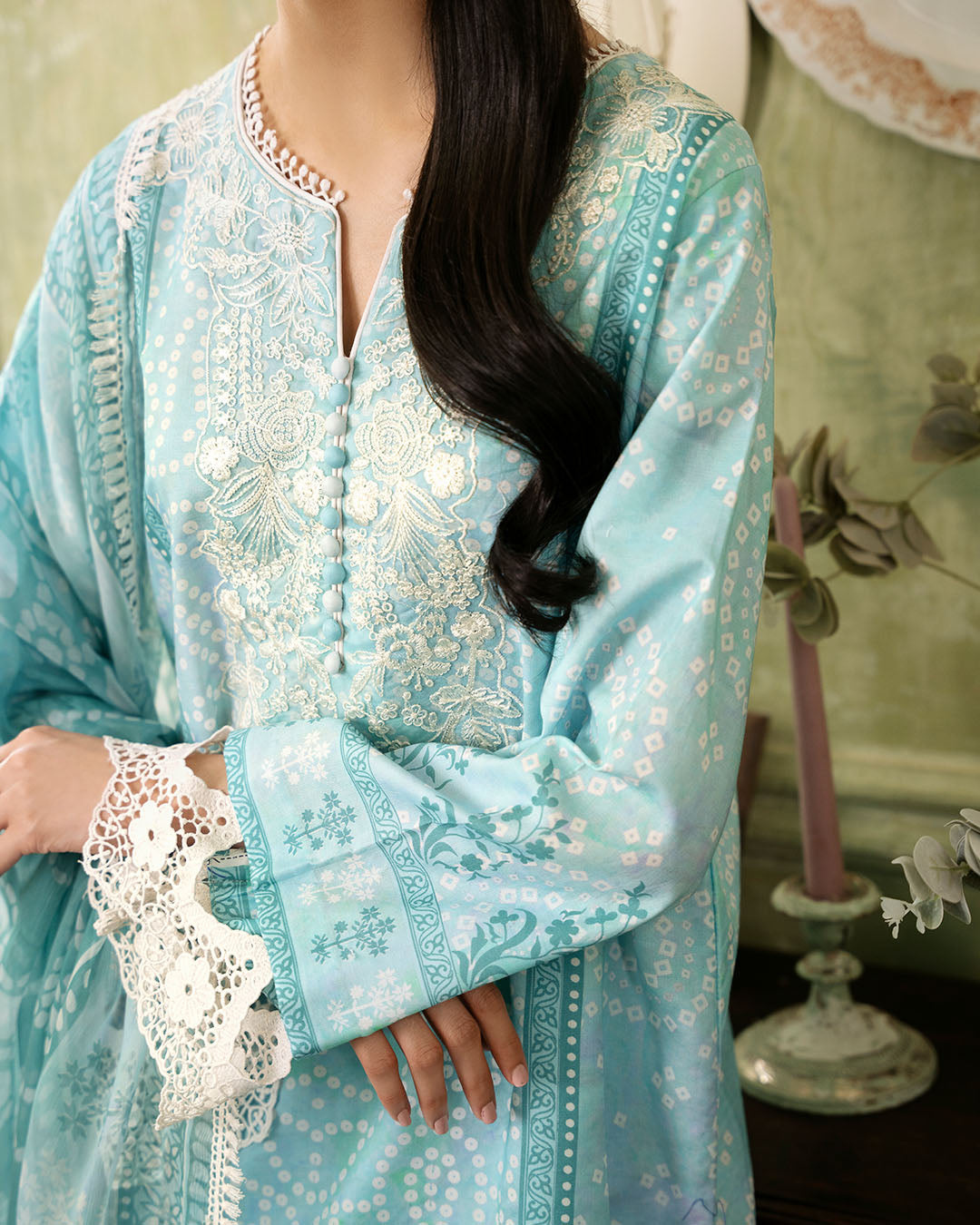 Roheenaz | Flora Printed Lawn | Mirage - Official Roheenaz stockist in UK - Sakeena London
