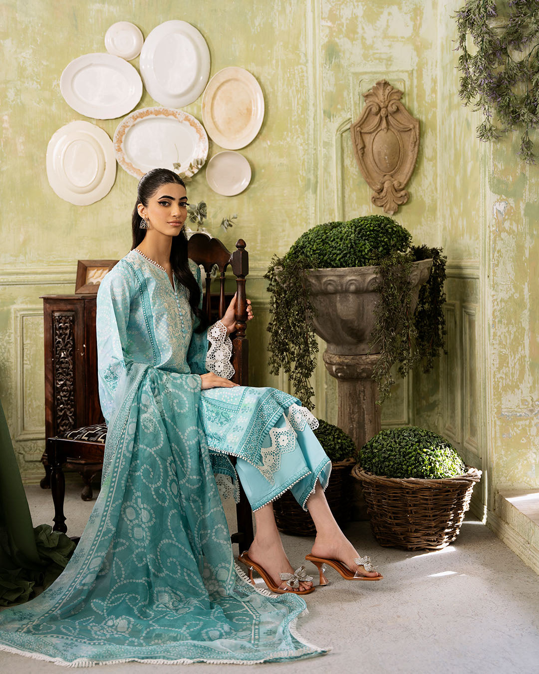 Roheenaz | Flora Printed Lawn | Mirage - Official Roheenaz stockist in UK - Sakeena London