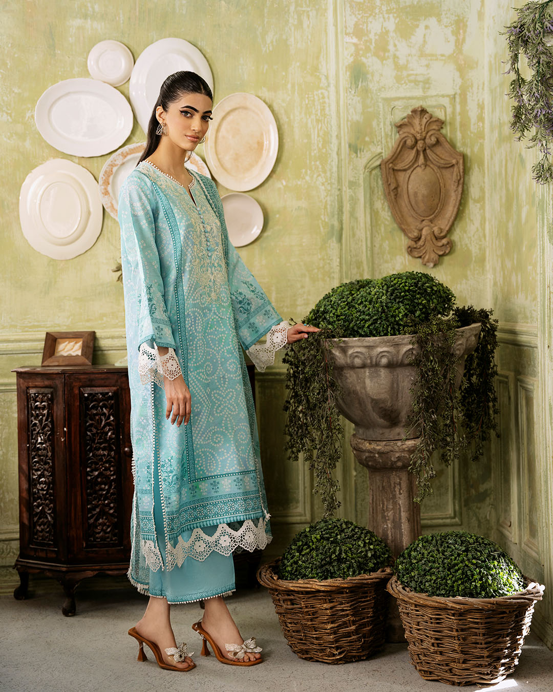 Roheenaz | Flora Printed Lawn | Mirage - Official Roheenaz stockist in UK - Sakeena London