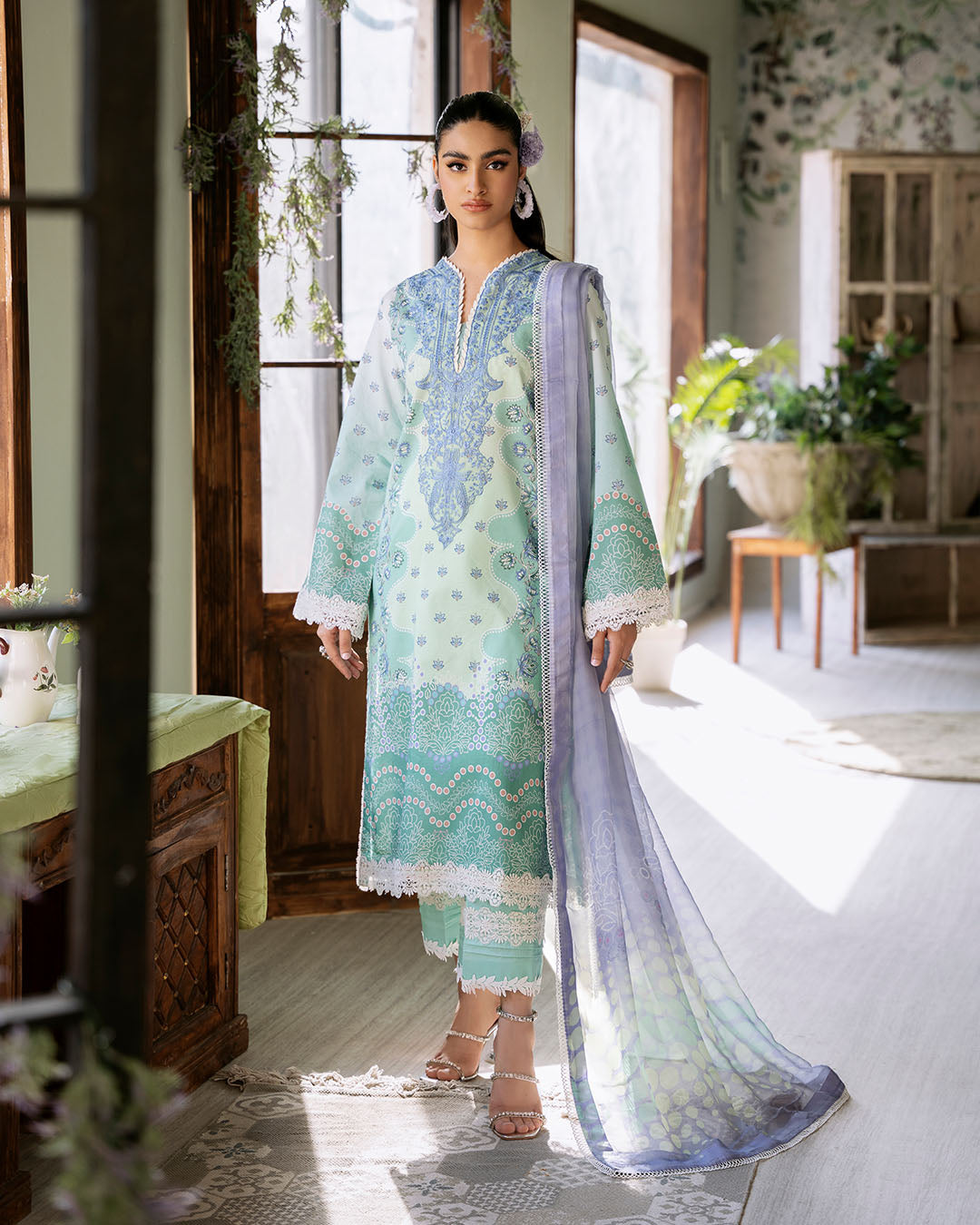 Roheenaz | Flora Printed Lawn | Elysium - Official Roheenaz stockist in UK - Sakeena London