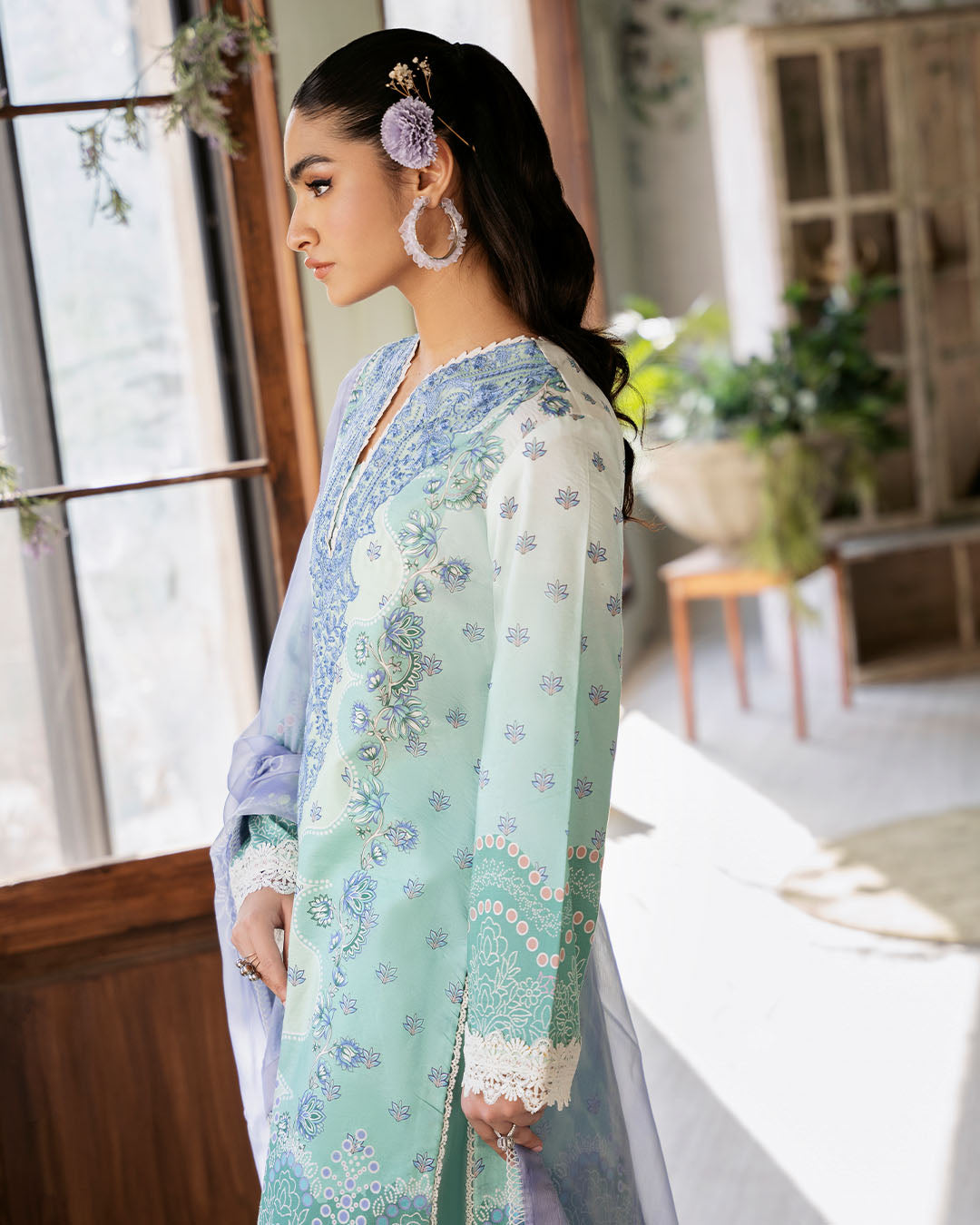 Roheenaz | Flora Printed Lawn | Elysium - Official Roheenaz stockist in UK - Sakeena London