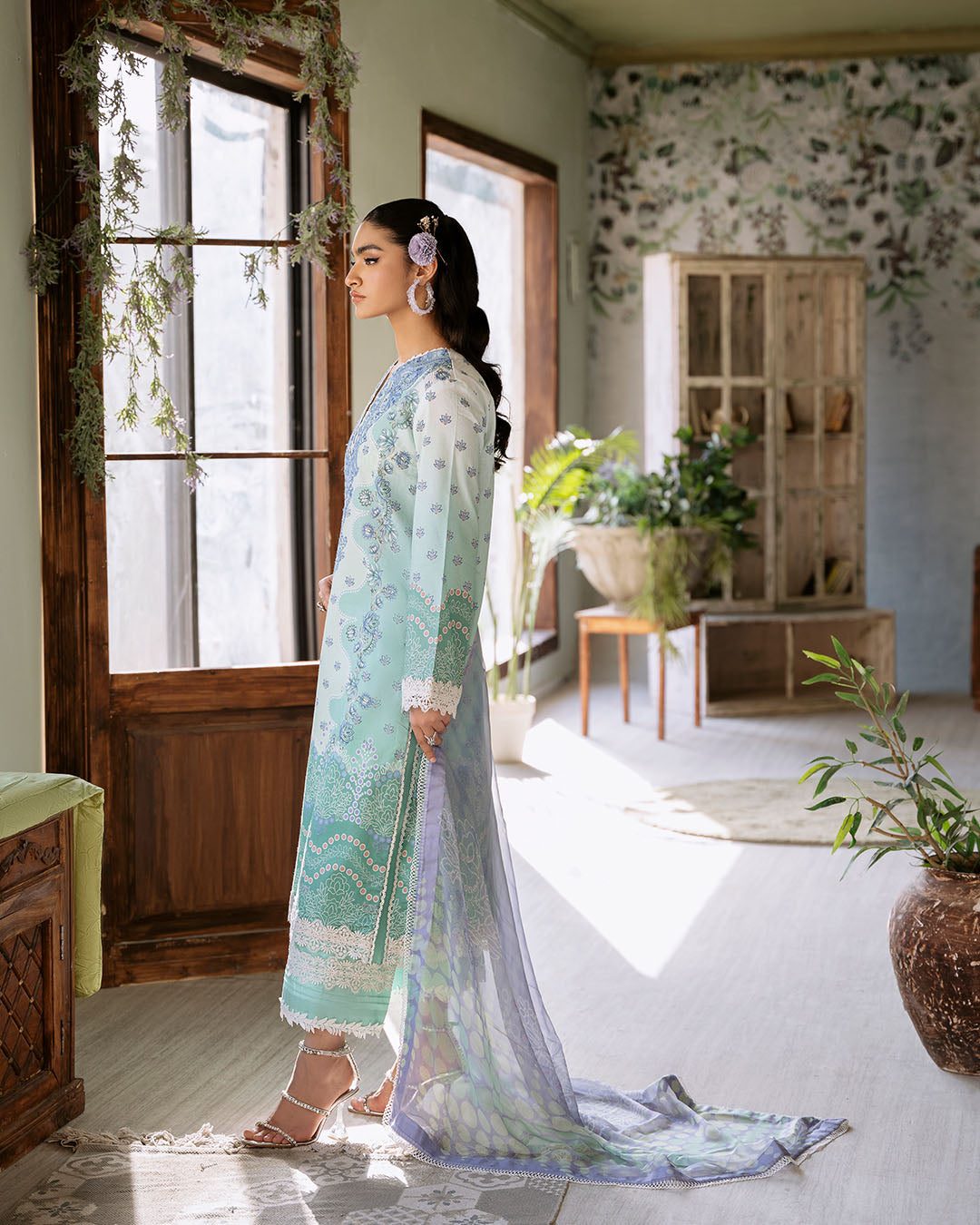 Roheenaz | Flora Printed Lawn | Elysium - Official Roheenaz stockist in UK - Sakeena London