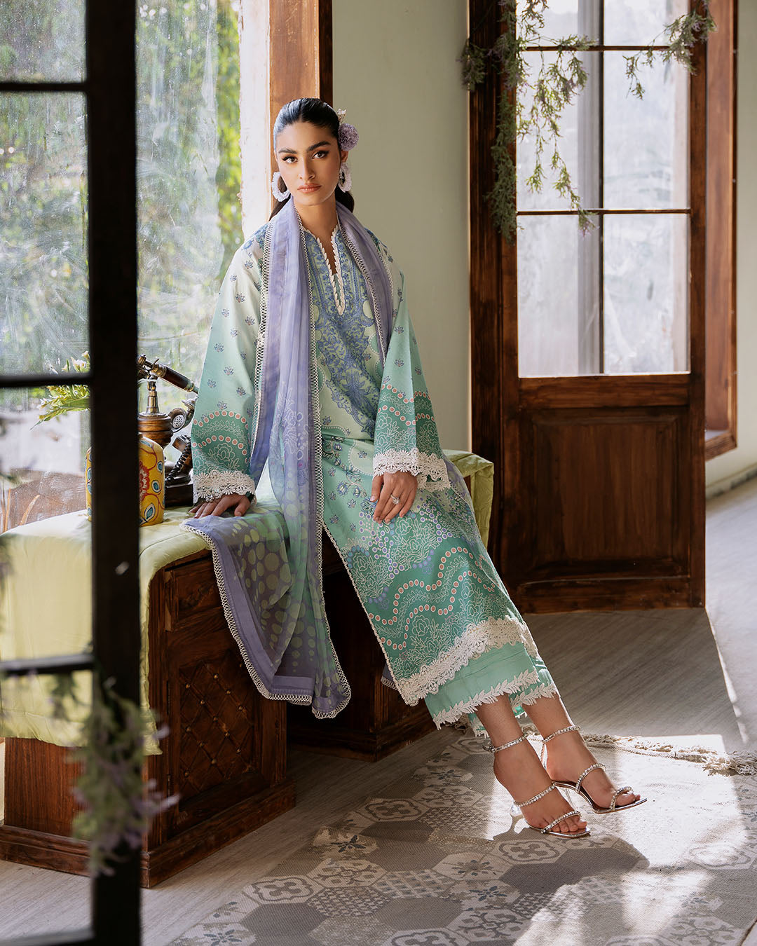 Roheenaz | Flora Printed Lawn | Elysium - Official Roheenaz stockist in UK - Sakeena London