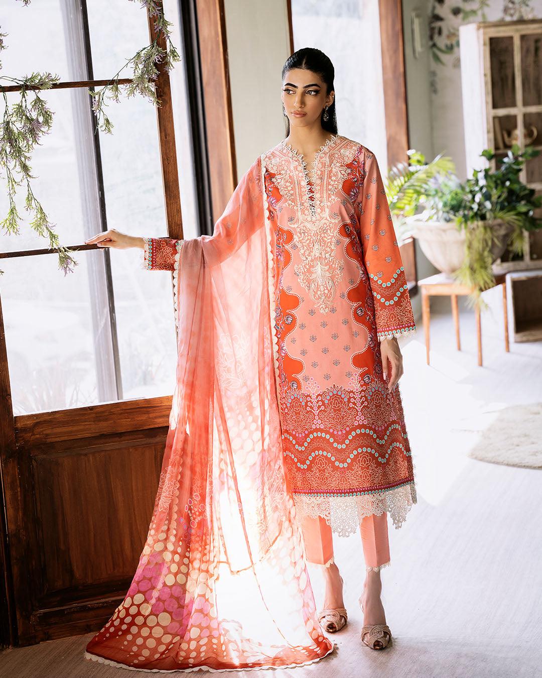 Roheenaz | Flora Printed Lawn | Serenade - Official Roheenaz stockist in UK - Sakeena London