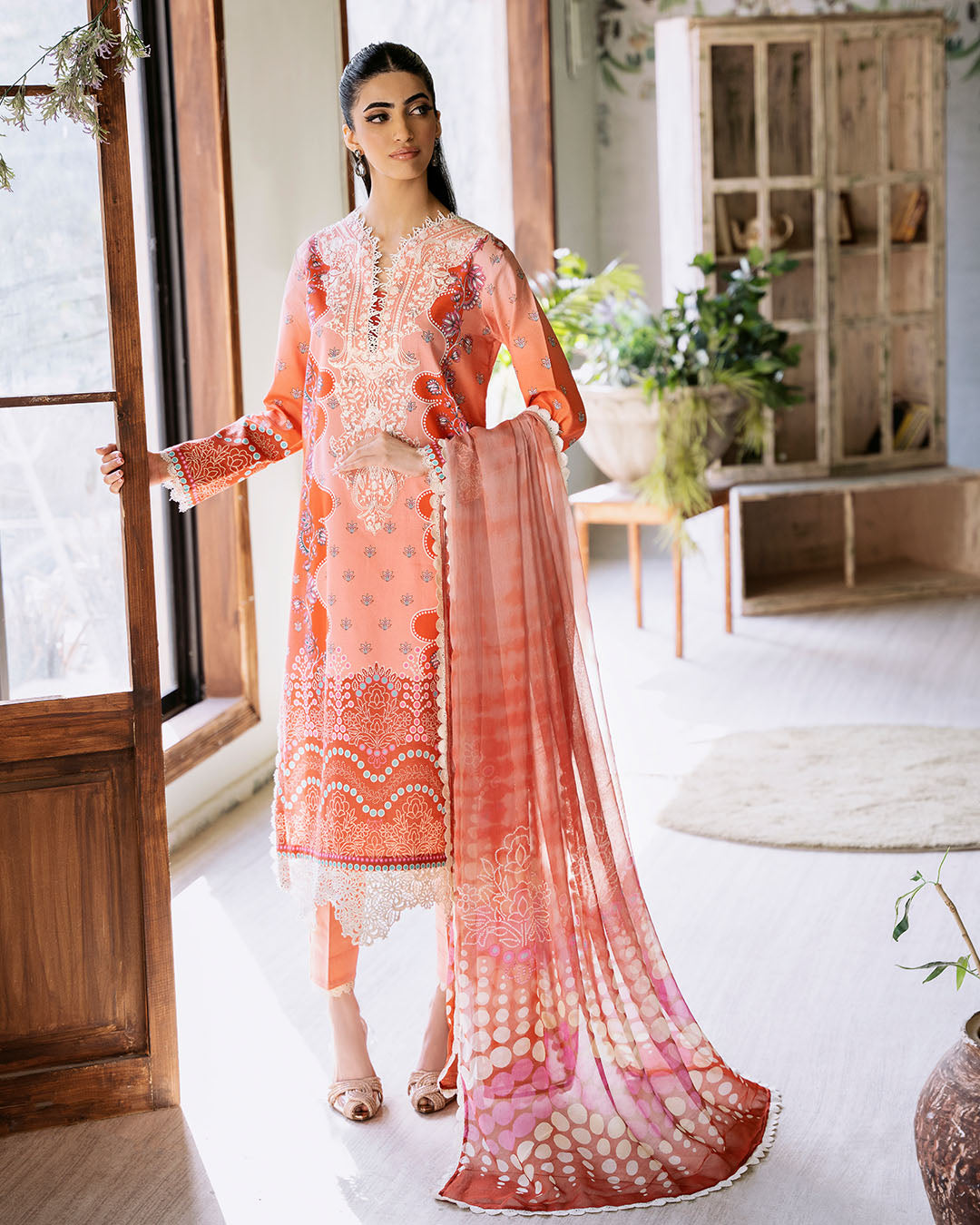 Roheenaz | Flora Printed Lawn | Serenade - Official Roheenaz stockist in UK - Sakeena London