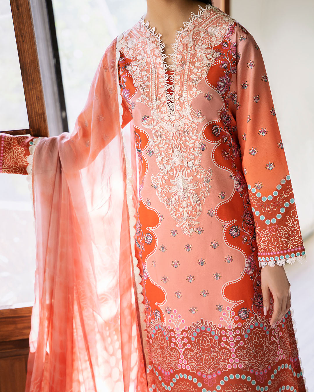 Roheenaz | Flora Printed Lawn | Serenade - Official Roheenaz stockist in UK - Sakeena London