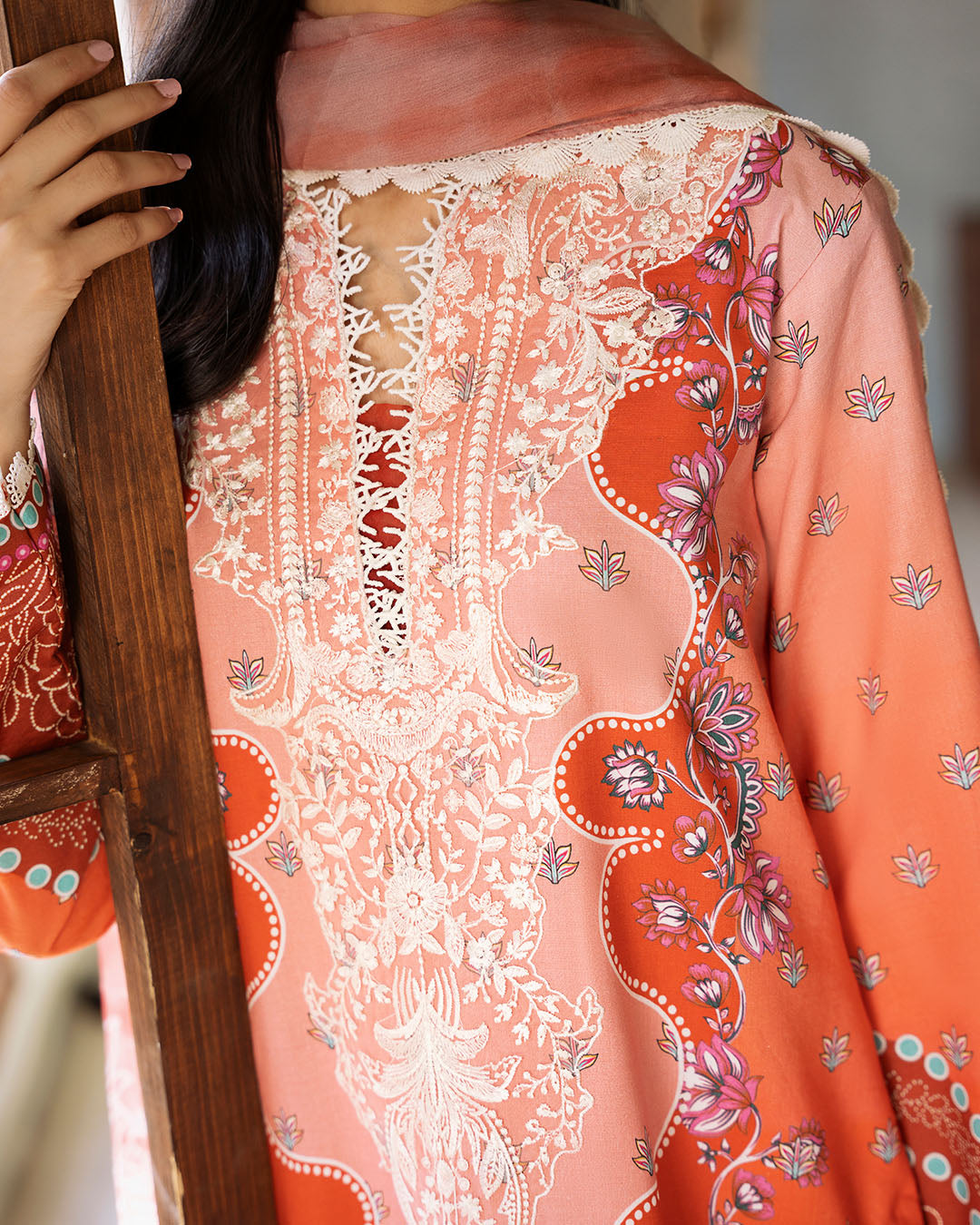Roheenaz | Flora Printed Lawn | Serenade - Official Roheenaz stockist in UK - Sakeena London